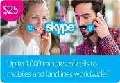 Skype Credit $25 US Prepaid Card $24.85