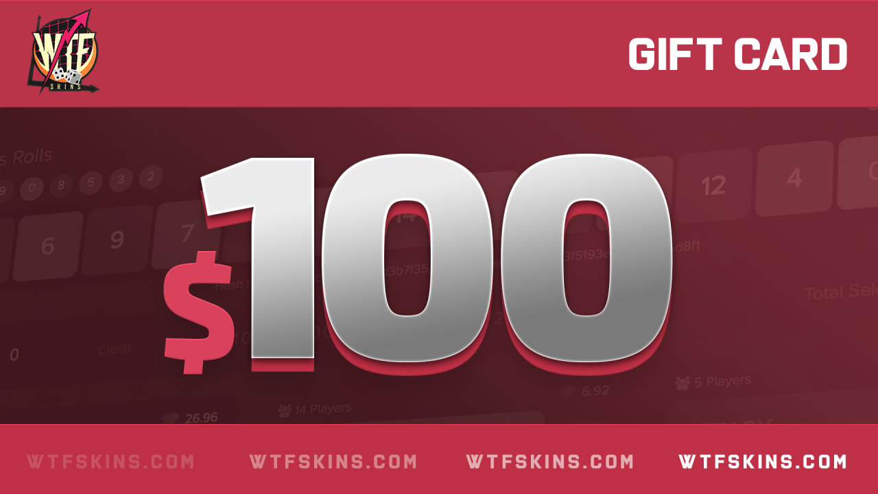 WTFSkins 100 USD Gift Card $117.15