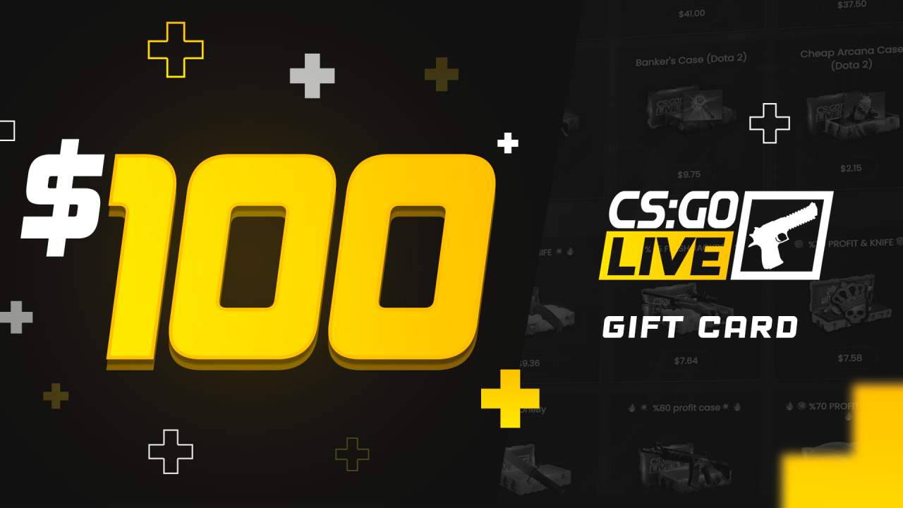 CSGOLive 100 USD Gift Card $117.15