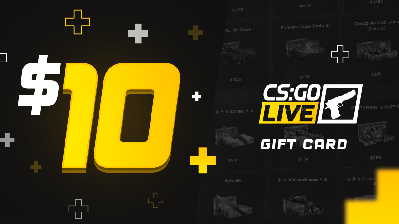 CSGOLive 10 USD Gift Card $11.72