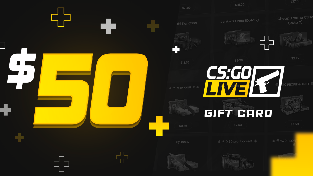 CSGOLive 50 USD Gift Card $58.58