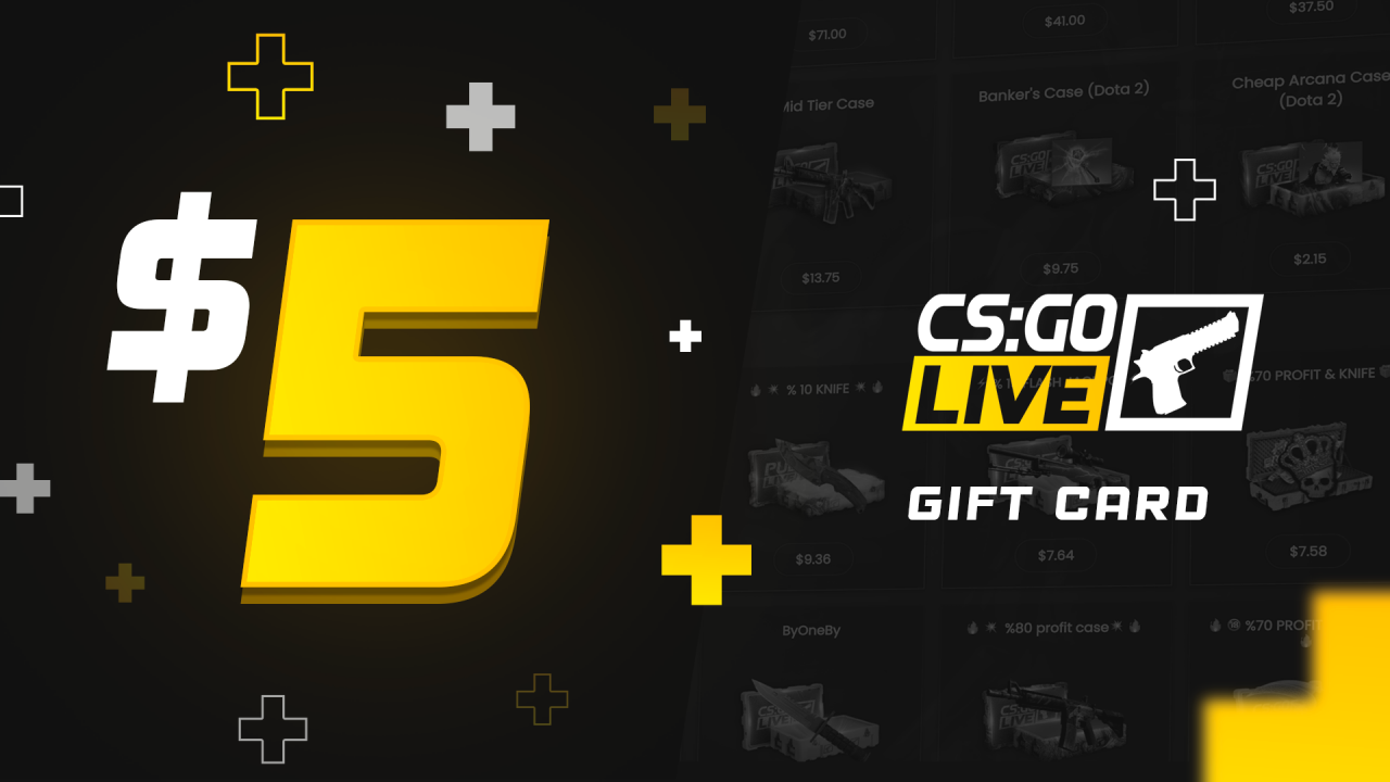 CSGOLive 5 USD Gift Card $5.85