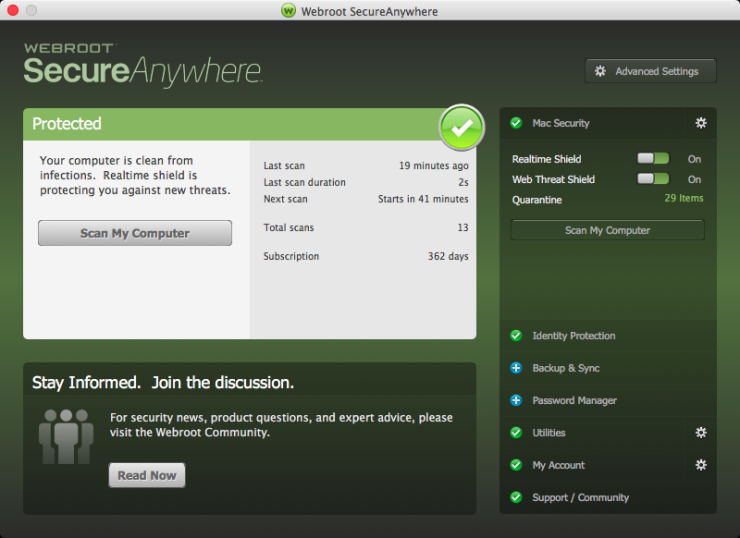 Webroot SecureAnywhere AntiVirus 2022 Key (6 Months / 1 Device) $2.25
