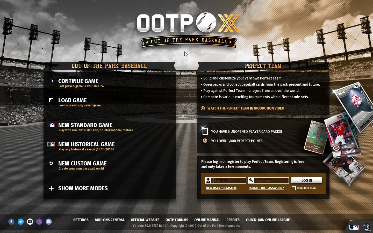 Out of the Park Baseball 20 Steam CD Key $120.58