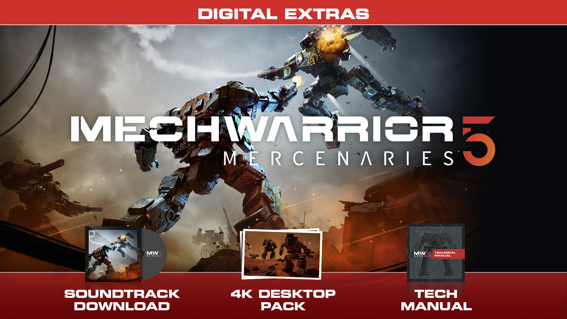 MechWarrior 5: Mercenaries - Digital Extras Content DLC Steam CD Key $7.89
