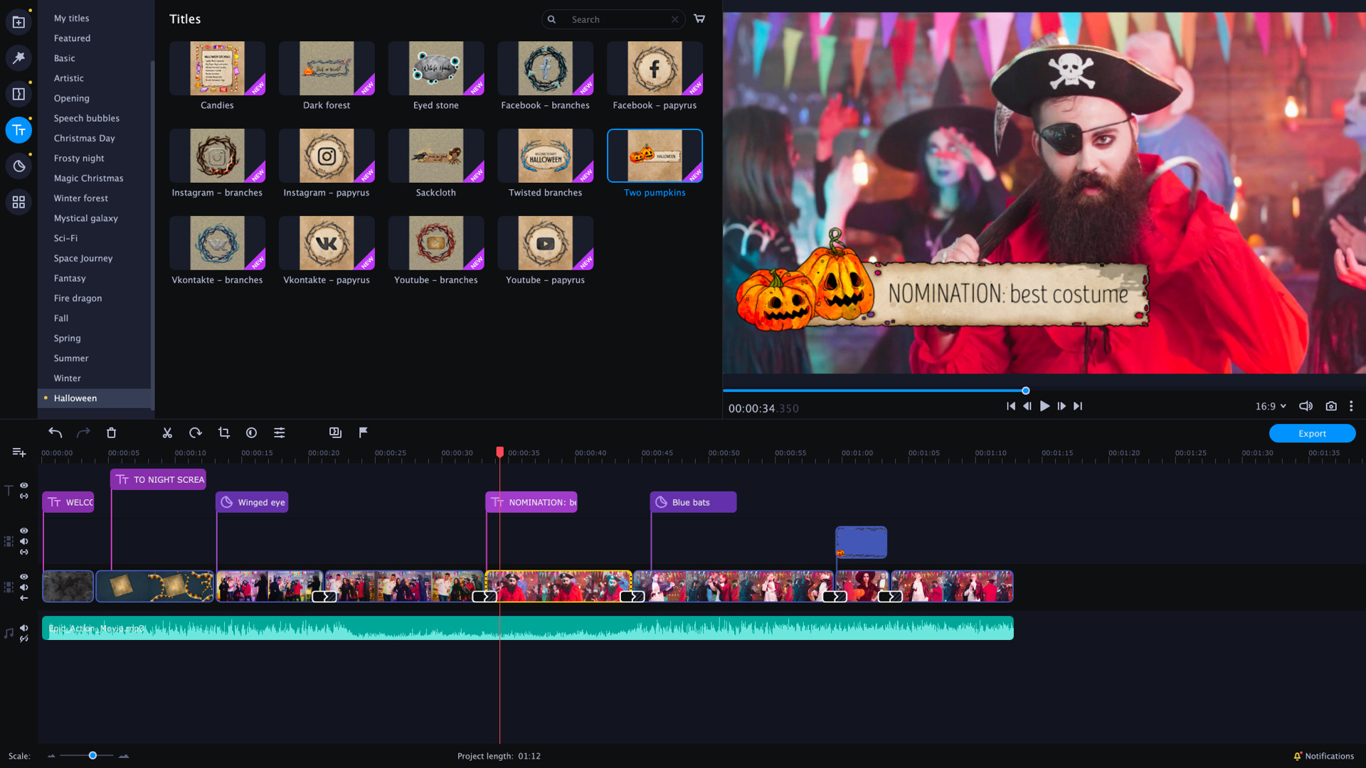 Movavi Video Editor Plus 2020 - Halloween Pack Effects DLC Steam CD Key $2.6