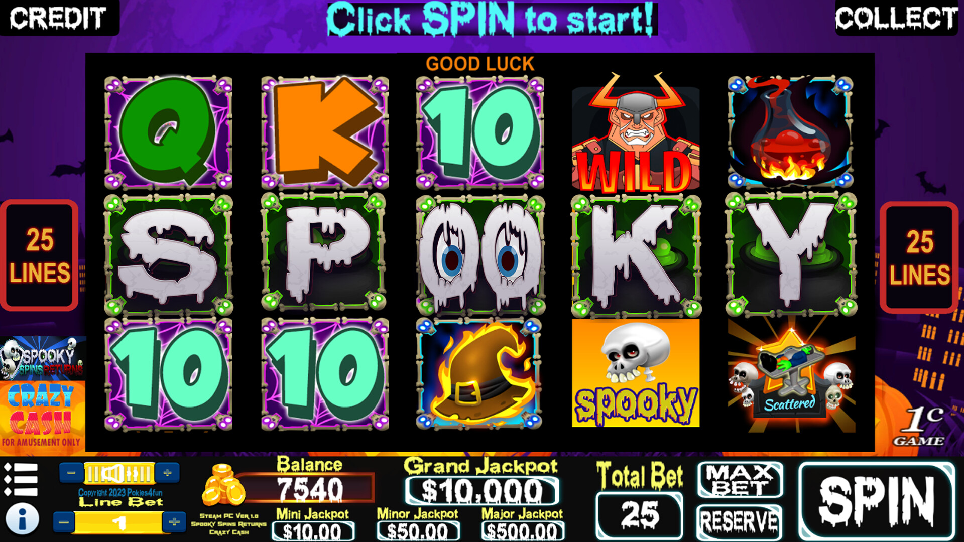 Spooky Spins Returns : Crazy Cash Edition - Slots Steam CD Key $9.79
