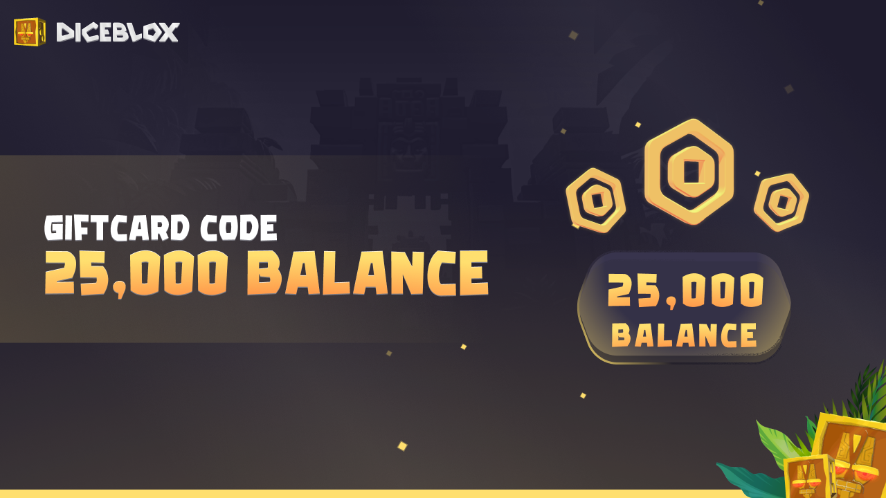 Diceblox 25.000 Balance Gift Card $76.45