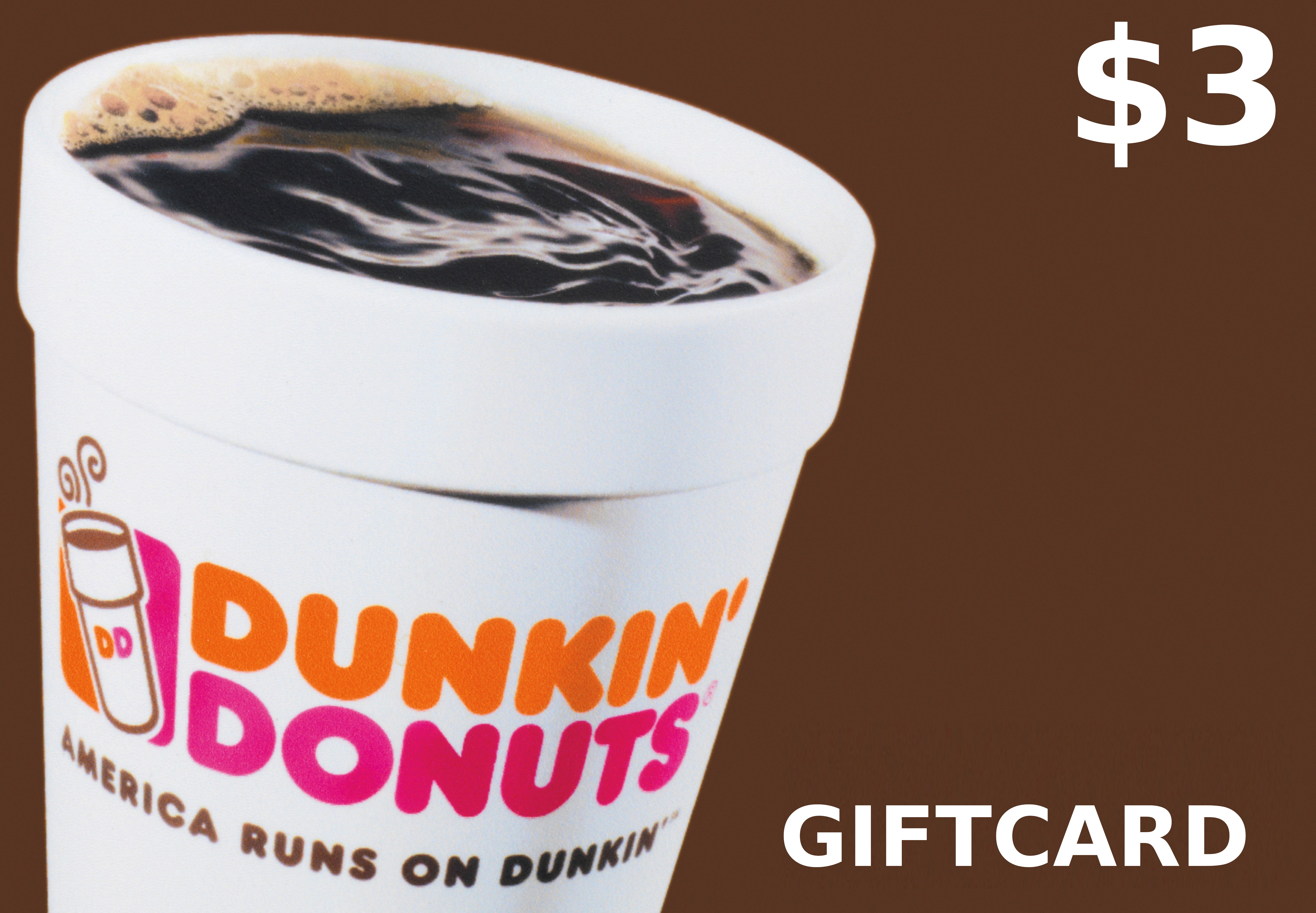 Dunkin Donuts $3 Gift Card US $2.26