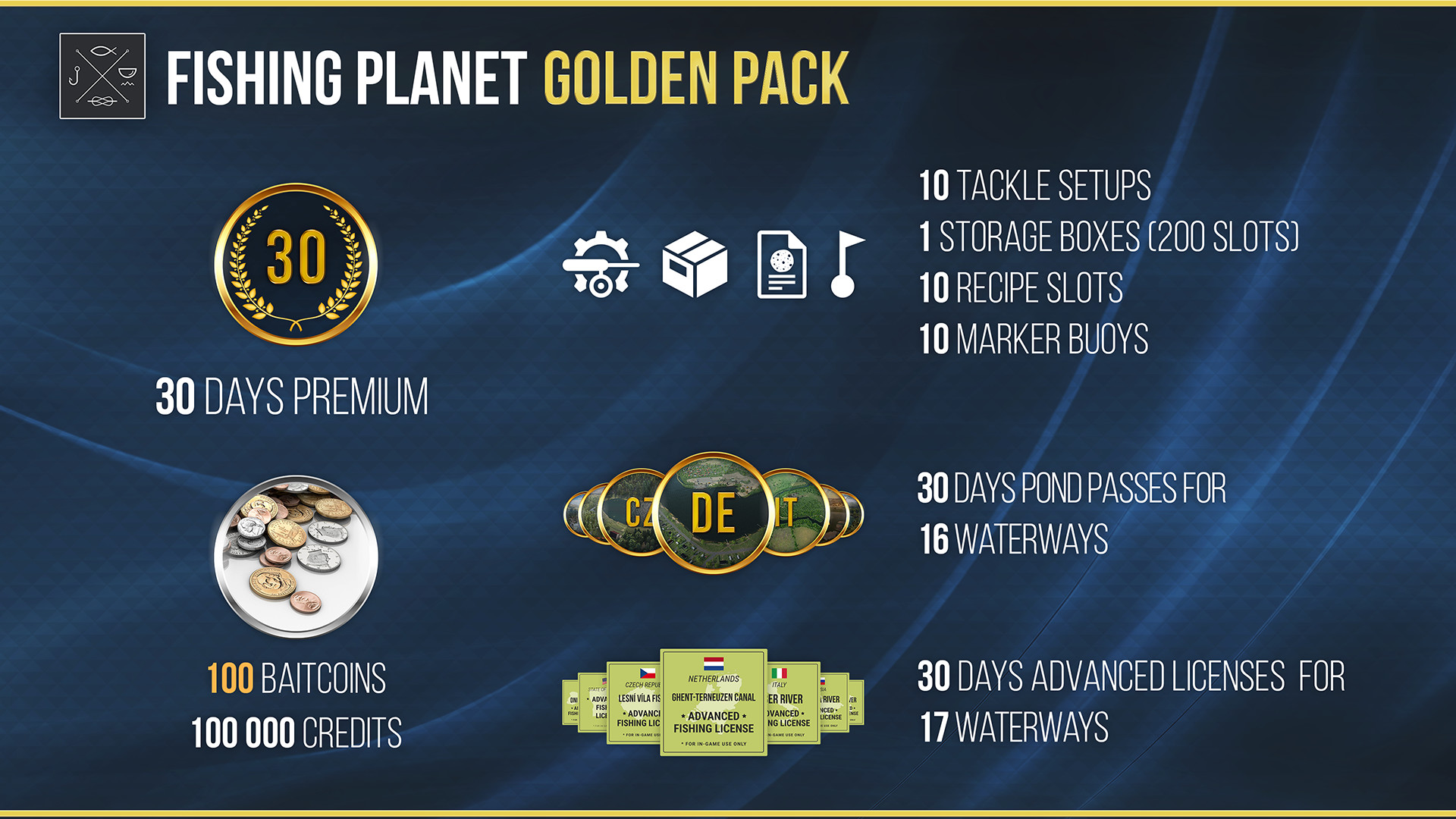 Fishing Planet - Golden Pack DLC EU Steam Altergift $61.96