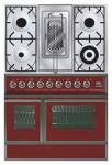 ILVE QDC-90RW-MP Red Kitchen Stove <br />60.00x87.00x90.00 cm