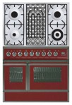 ILVE QDC-90BW-MP Burgundy Σόμπα κουζίνα <br />60.00x87.00x90.00 cm